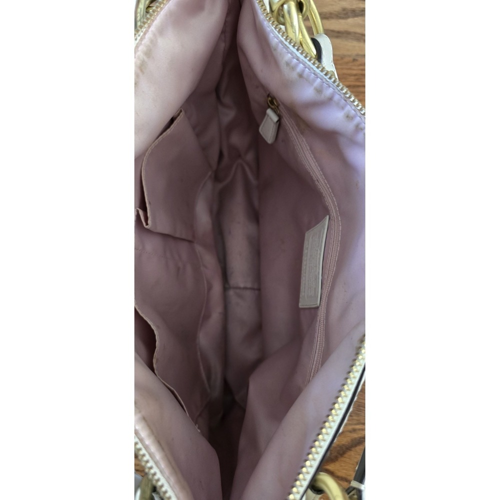 VINTAGE COACH Kristin Woven Leather Crossbody/Satchel Shoulder Bag White - Picture 9 of 11